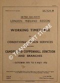 Working Timetable of Conditional Train Services - Section A - Camden and Coppenhall Junction and branches, 1 October 1973 to 5 May 1974 by British Railways London Midland Region